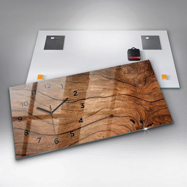 Horizontale Uhr mit motiv Altes Holz