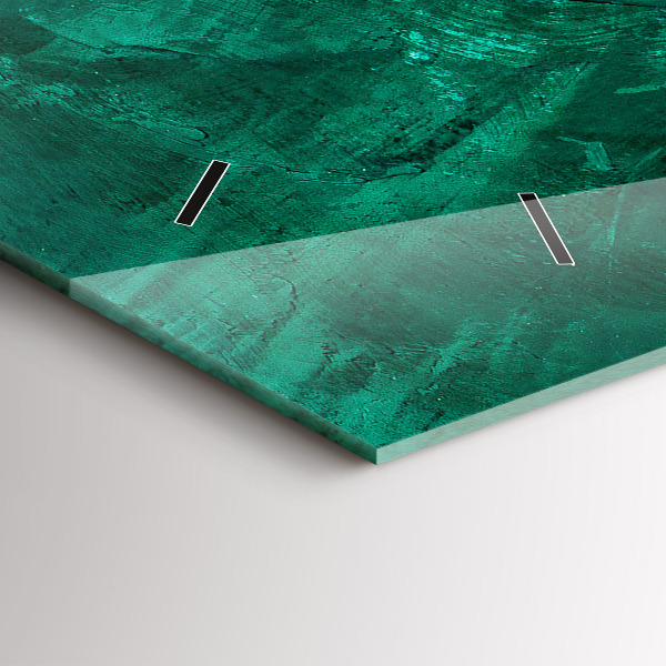 Horizontale Uhr mit motiv Smaragd Wand