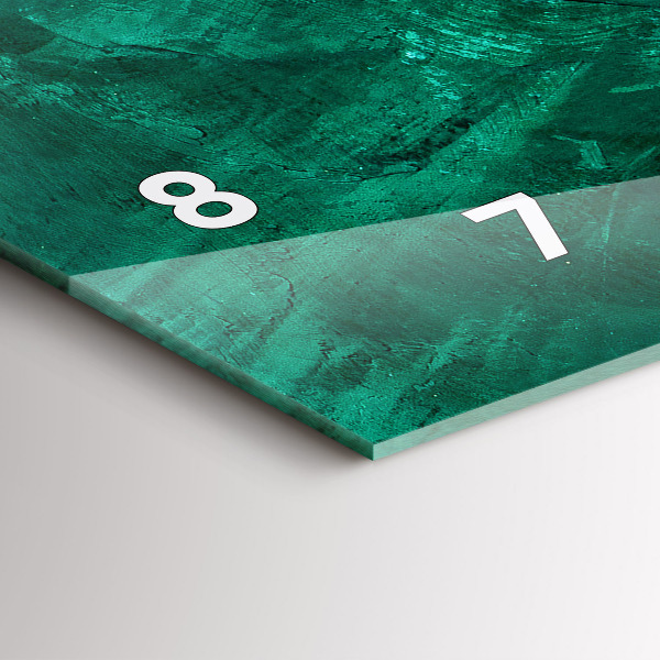 Horizontale Uhr mit motiv Smaragd Wand