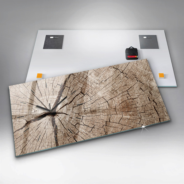 Horizontale Uhr mit motiv Alter Holzstamm