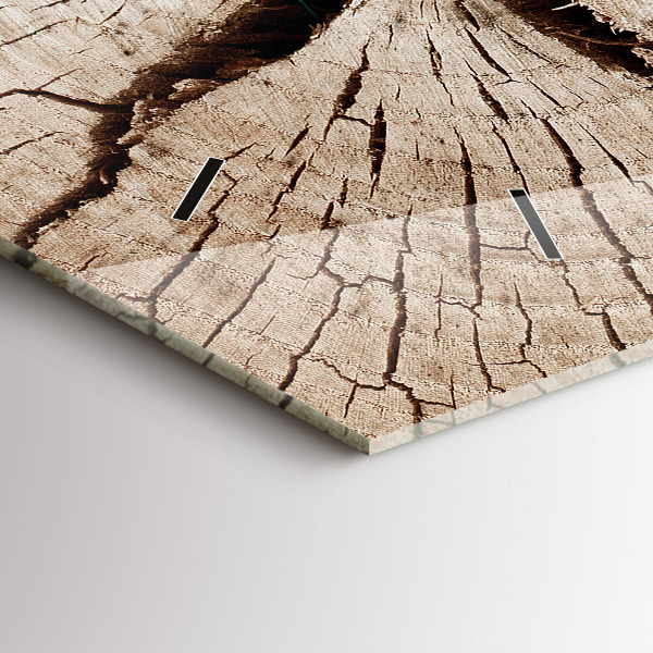 Horizontale Uhr mit motiv Alter Holzstamm