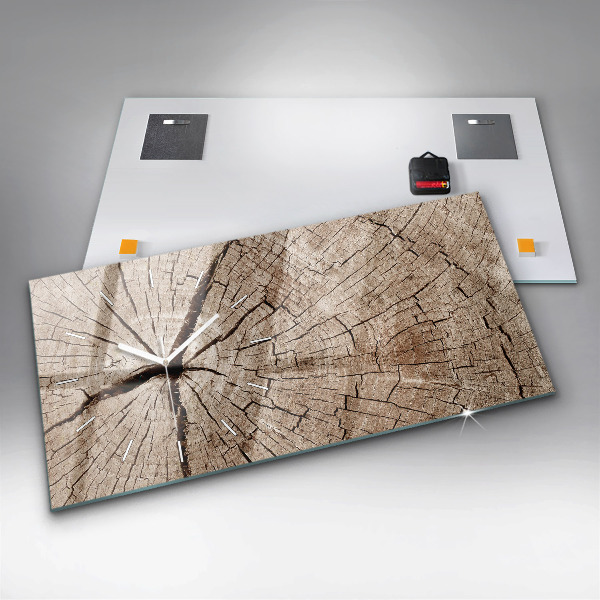 Horizontale Uhr mit motiv Alter Holzstamm