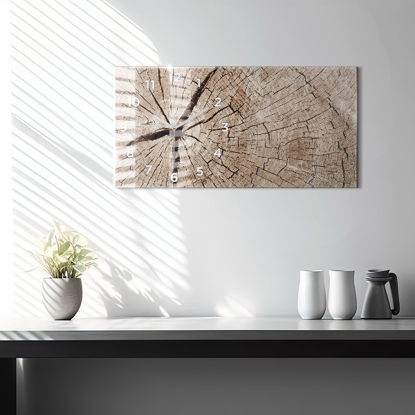 Horizontale Uhr mit motiv Alter Holzstamm