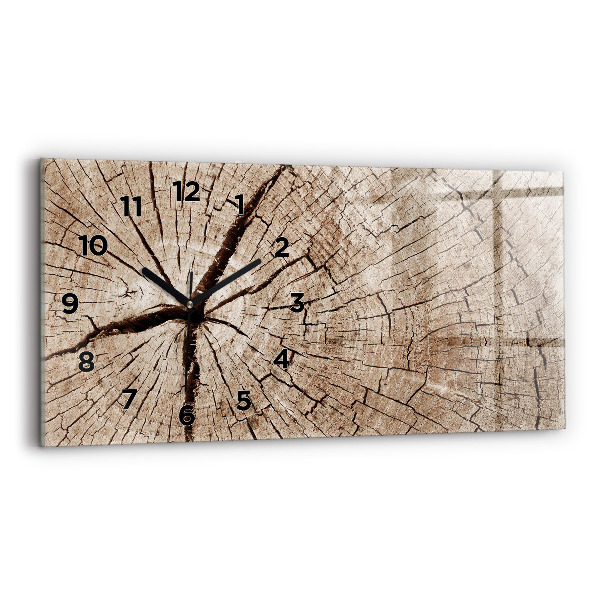 Horizontale Uhr mit motiv Alter Holzstamm