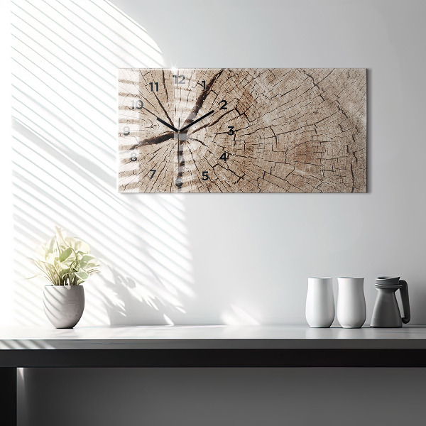Horizontale Uhr mit motiv Alter Holzstamm
