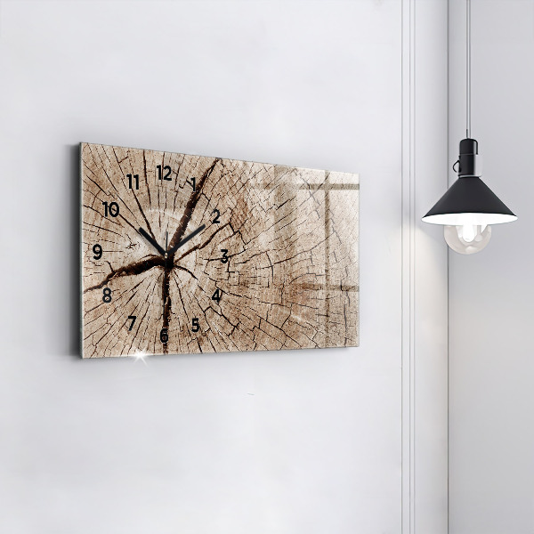 Horizontale Uhr mit motiv Alter Holzstamm