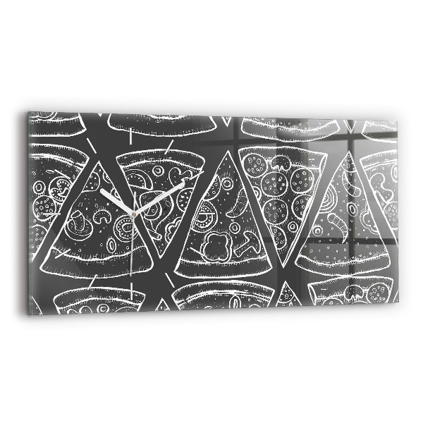 Horizontale Uhr Bemalte Pizza