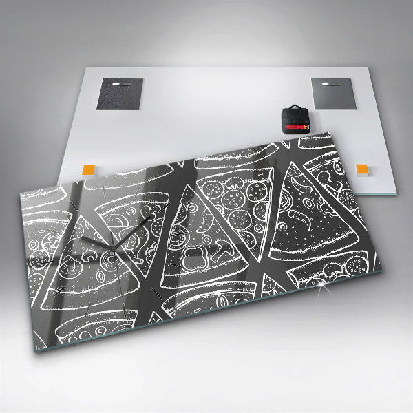 Horizontale Uhr Bemalte Pizza