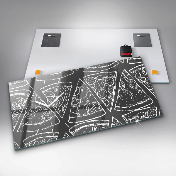 Horizontale Uhr Bemalte Pizza