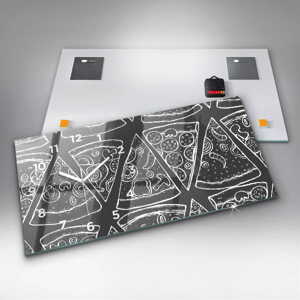 Horizontale Uhr Bemalte Pizza