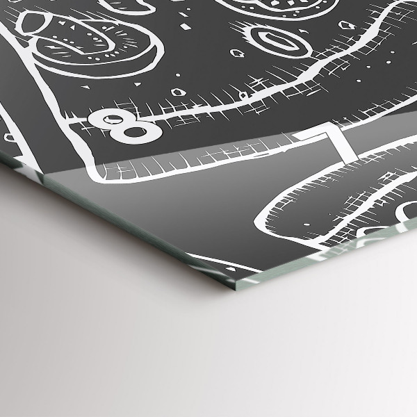 Horizontale Uhr Bemalte Pizza