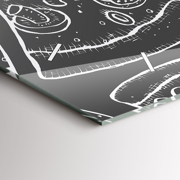 Horizontale Uhr Bemalte Pizza