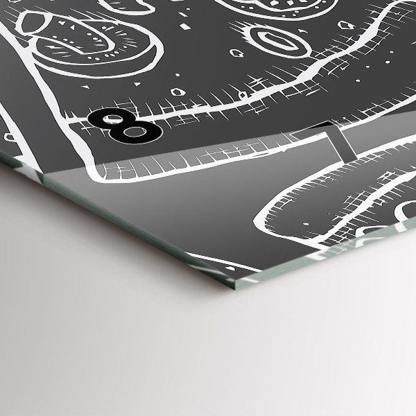 Horizontale Uhr Bemalte Pizza