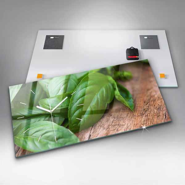 Horizontale Uhr Basilikumblätter