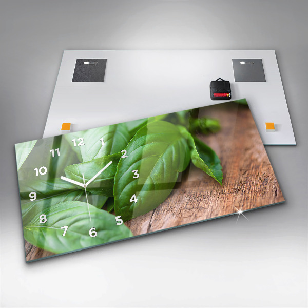 Horizontale Uhr Basilikumblätter