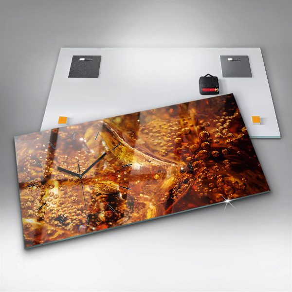 Horizontale Uhr mit motiv Nahaufnahme eines Getränks