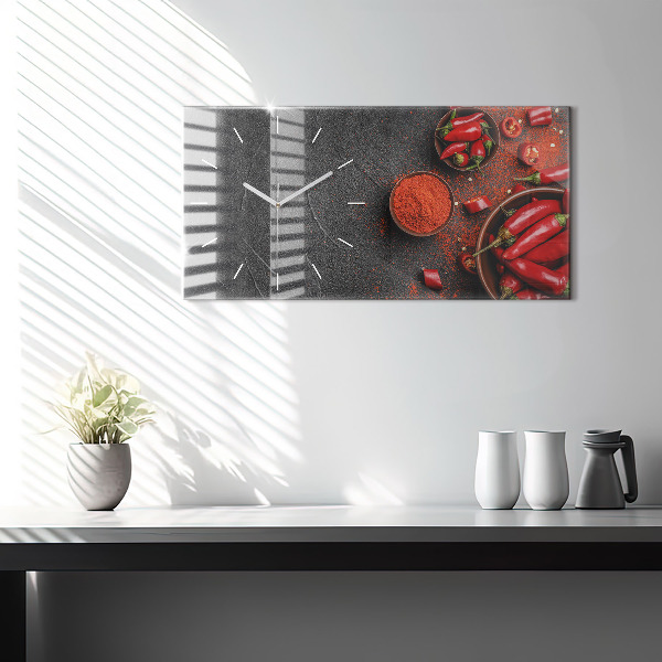 Horizontale Uhr mit motiv Rote Paprika