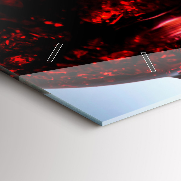 Horizontale Uhr mit motiv Weingläser