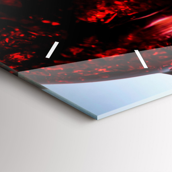 Horizontale Uhr mit motiv Weingläser