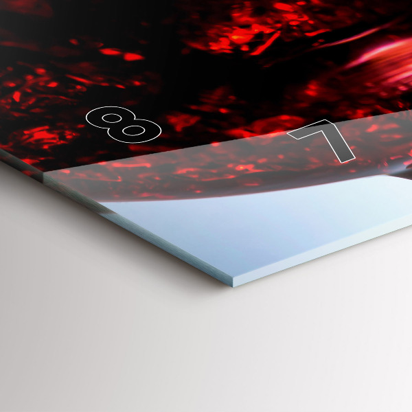 Horizontale Uhr mit motiv Weingläser