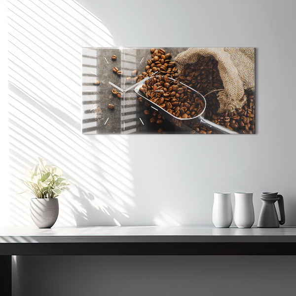 Horizontale Uhr Sack mit Kaffeebohnen