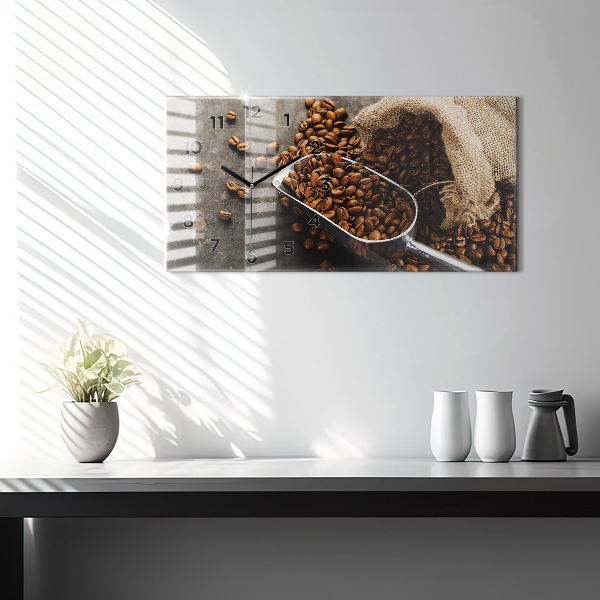 Horizontale Uhr Sack mit Kaffeebohnen