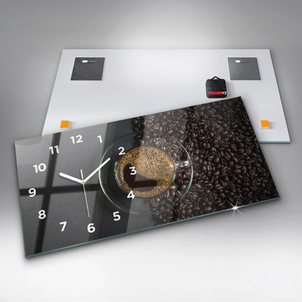 Horizontale Uhr mit motiv Tasse Kaffee