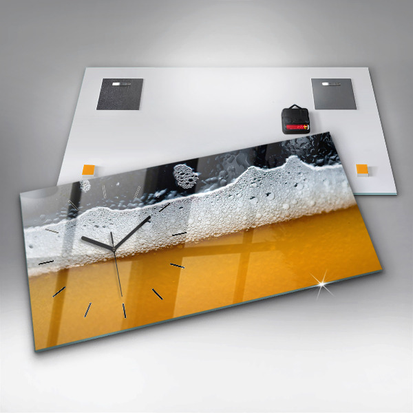 Horizontale Uhr mit motiv Nahaufnahme eines Biers