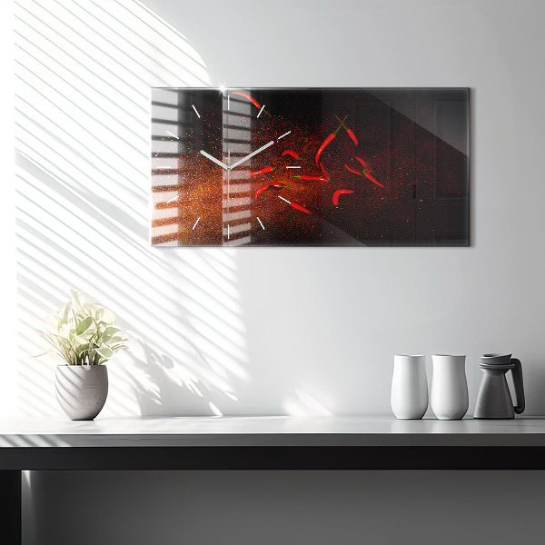 Horizontale Uhr mit motiv Chili-Schoten