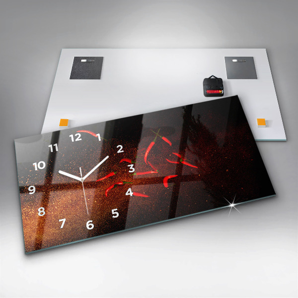 Horizontale Uhr mit motiv Chili-Schoten
