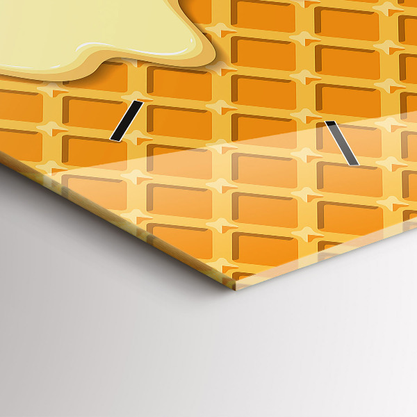 Horizontale Uhr mit motiv Waffel und Eiscreme