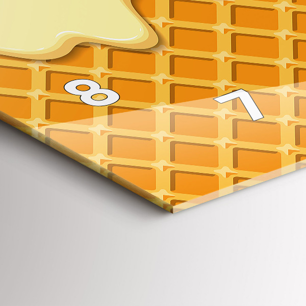 Horizontale Uhr mit motiv Waffel und Eiscreme