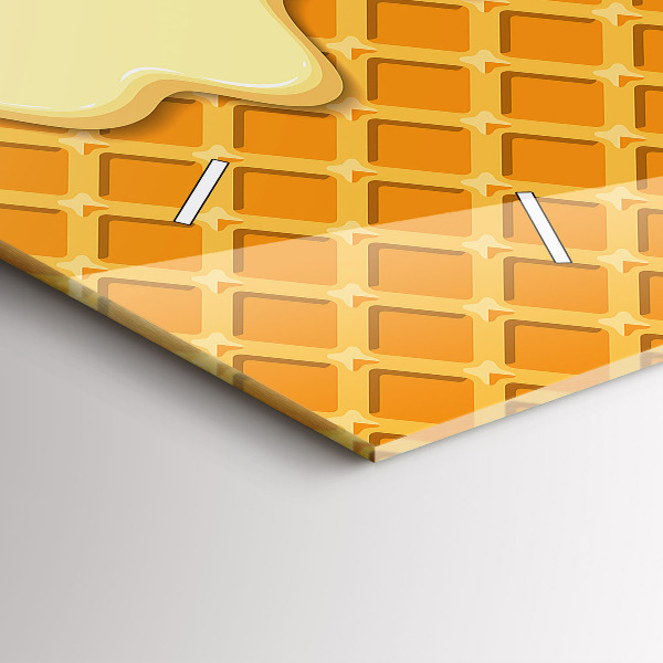 Horizontale Uhr mit motiv Waffel und Eiscreme