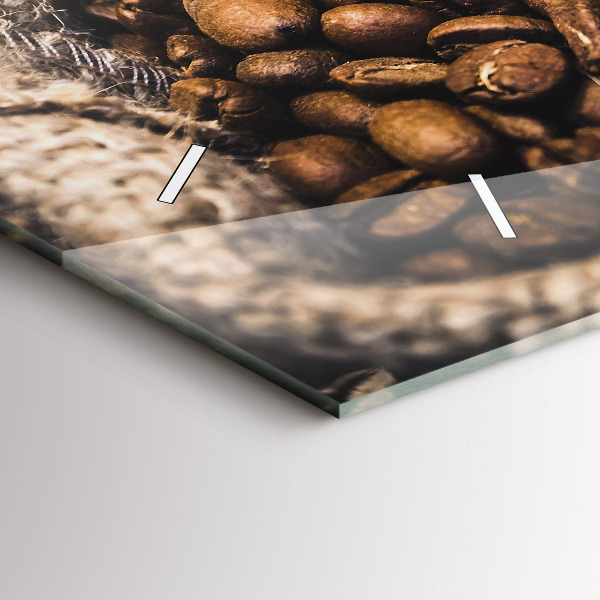 Horizontale Uhr Säcke mit Kaffee