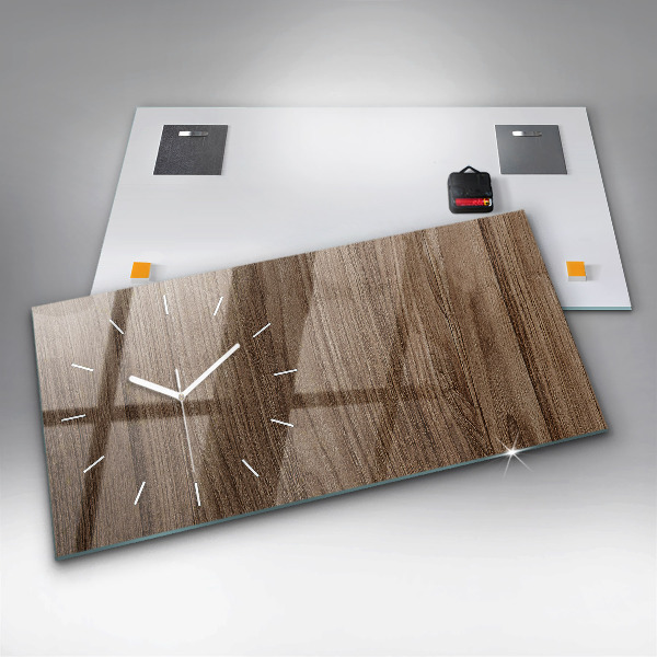 Horizontale Uhr Dunkles Holz