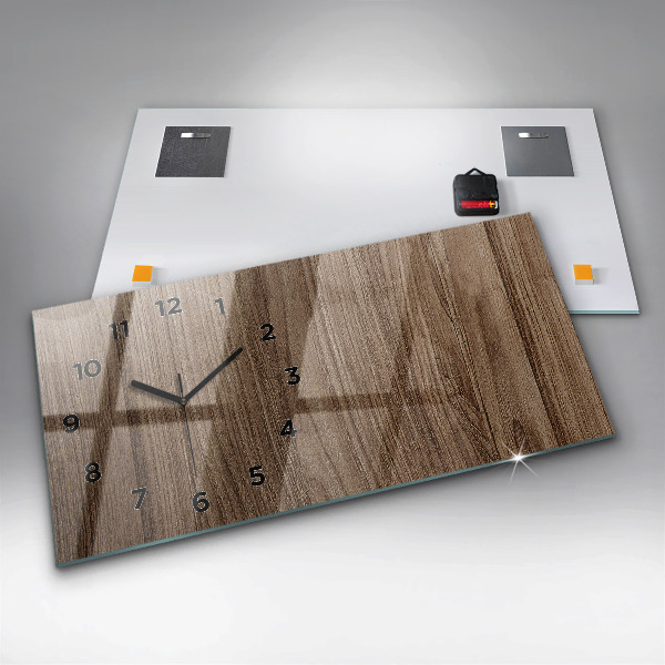 Horizontale Uhr Dunkles Holz