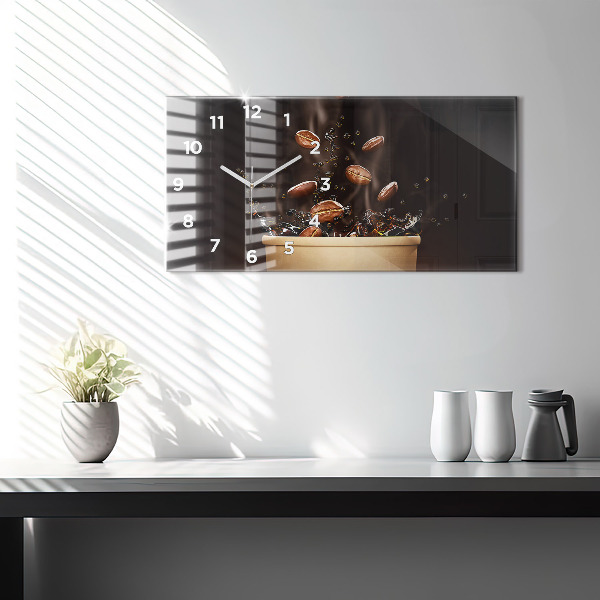 Horizontale Uhr mit motiv Heißer Kaffee