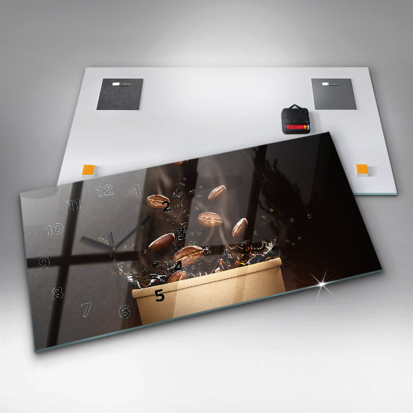 Horizontale Uhr mit motiv Heißer Kaffee