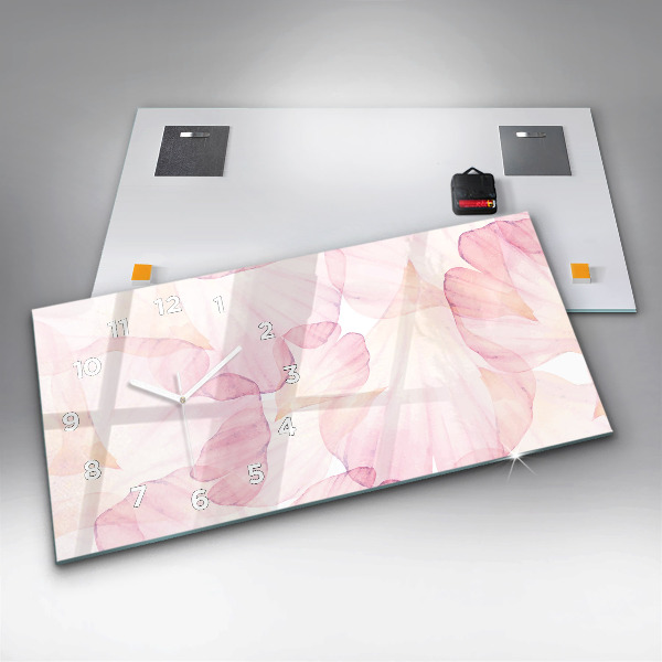 Horizontale Uhr Aquarellierte Blütenblätter