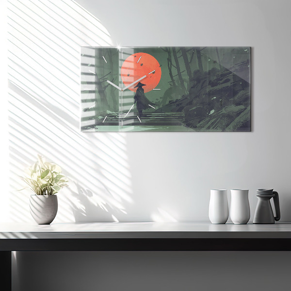 Horizontale Uhr Samurai im Wald