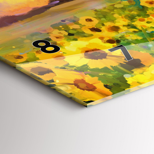 Horizontale Uhr Feld mit Sonnenblumen