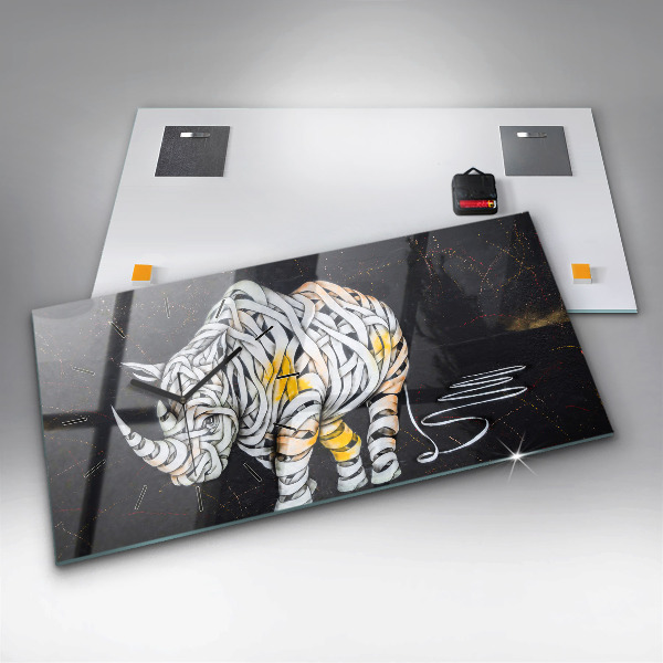 Horizontale Uhr Abstraktes Rhinozeros