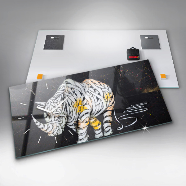 Horizontale Uhr Abstraktes Rhinozeros