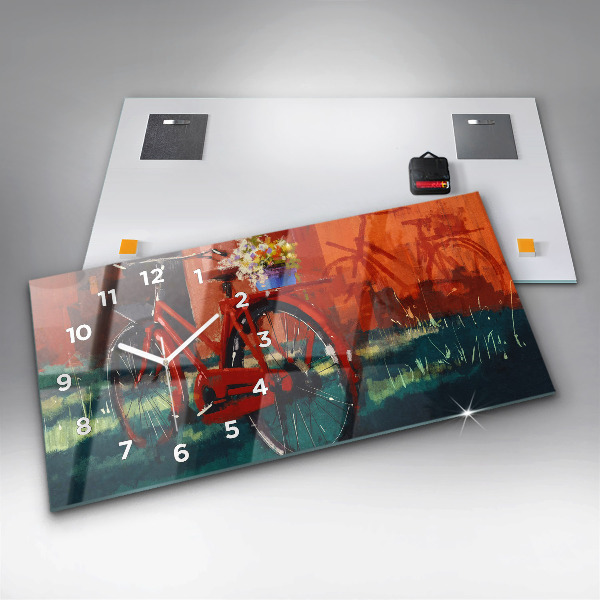 Horizontale Uhr Gemaltes Fahrrad