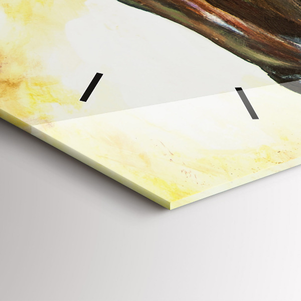 Horizontale Uhr Zwei gemalte Pferde