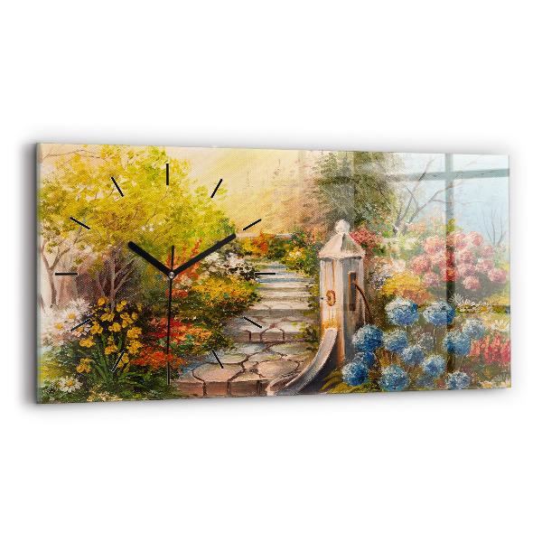 Horizontale Uhr mit motiv Ölkomposition in einem Wald