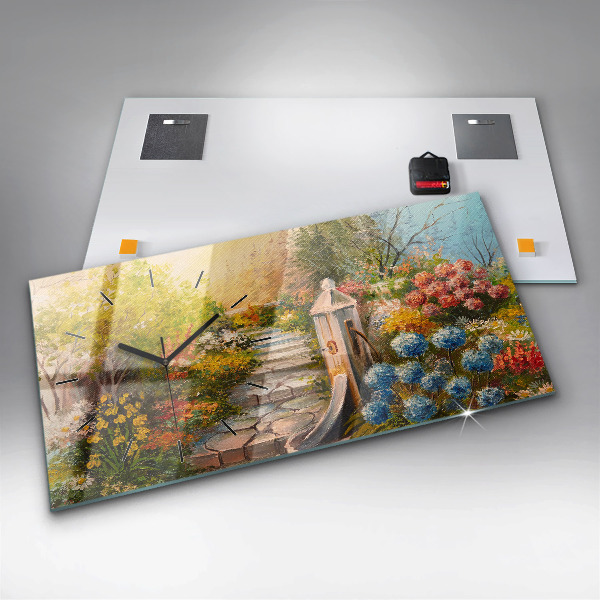 Horizontale Uhr mit motiv Ölkomposition in einem Wald