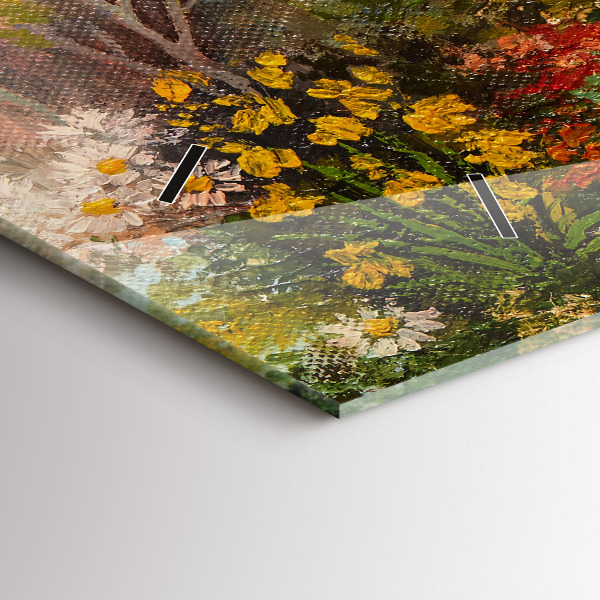 Horizontale Uhr mit motiv Ölkomposition in einem Wald