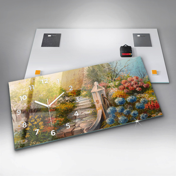 Horizontale Uhr mit motiv Ölkomposition in einem Wald