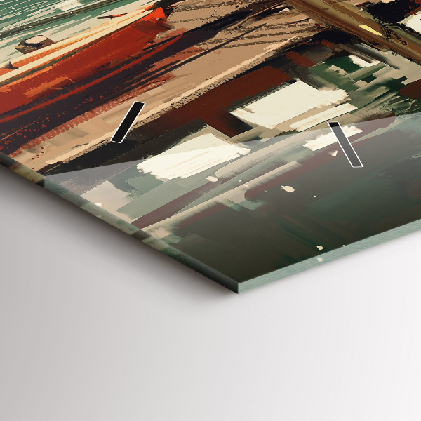 Horizontale Uhr Fischerboote im Hafen